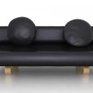 IKEA Allerum Sofabed Custom Slipcover in Modena Black Leather