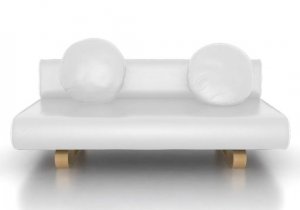 IKEA Allerum Sofabed Custom Slipcover in Modena White Leather