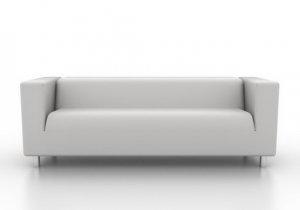 IKEA KLIPPAN 4 seater Custom slipcover in Modena White Leather