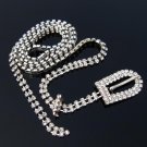 2 row sparkling Rhinestone/Diamante Belt - round buckle