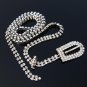 2 row sparkling Rhinestone/Diamante Belt - round buckle