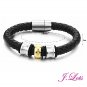 (B8103) 6 pieces x 316L Stainless Steel Leather Bracelet