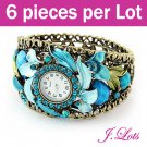 (B8107) 6 pieces x Crystal Bracelet watch