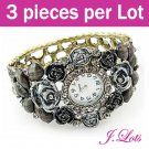 (B8106) 3 pieces x Crystal Bracelet watch
