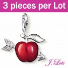 (P6002) 3 pieces x Swarovski Crystal 925 Silver Plated Charms