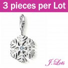 (P6003) 3 pieces x Swarovski Crystal 925 Silver Plated Charms