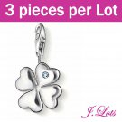 (P6004) 3 pieces x Swarovski Crystal 925 Silver Plated Charms
