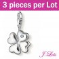(P6004) 3 pieces x Swarovski Crystal 925 Silver Plated Charms