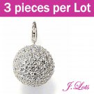 (P6007) 3 pieces x Swarovski Crystal 925 Silver Plated Charms