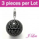 (P6008) 3 pieces x Swarovski Crystal 925 Silver Plated Charms