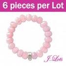 (B8110) 6 pieces x rose quartz Bracelet
