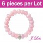 (B8110) 6 pieces x rose quartz Bracelet