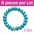 (B8111) 6 pieces x reconstructed turquoise Bracelet