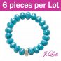 (B8111) 6 pieces x reconstructed turquoise Bracelet