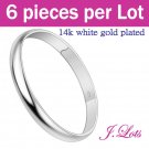(B8112) 6 piece x  925 Sterling Silver Bracelet with 14K White Gold Plated