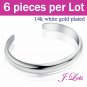 (B8113) 6 piece x  925 Sterling Silver Bracelet with 14K White Gold Plated