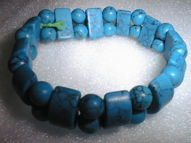 beatiful square&round turquoise bracelet