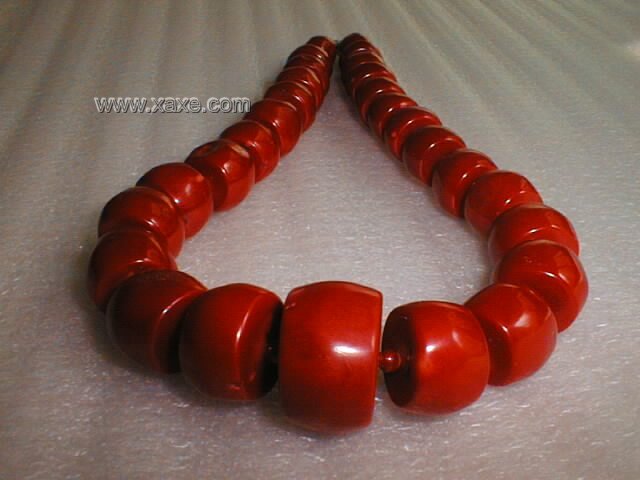 19"" huge barrel shape beads coral necklace