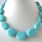 18"" big blue turquoise beads necklace