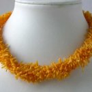 17"" 4-row orange branch coral necklace