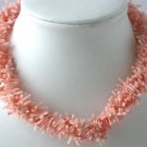 17"" 4-row pink branch coral necklace