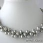 16"" 2-rows 6*8mm gray FW pearl necklace