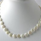 16""AA 10mm white coin biwa pearl necklace