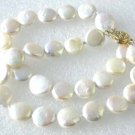 7.5"" 2-rows white coin pearl bracelet