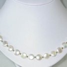 18"" 10mm lustrous white coin pearl necklace