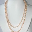 Baroque 47"" 10-11mm pink FW pearl necklace