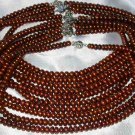 Wholesale 5 pcs 16"" 6-7mm coffee pearl necklace