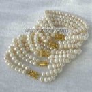 Wholesale 5 pieces 6-7mm double white pearl bracelet
