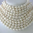 Wholesale 10 ps 16"" 9-10mm white pearl necklace