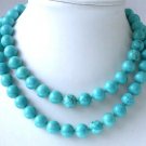 Brand new 36"" 12mm blue round turquoise necklace