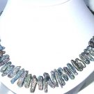 17"" 6*20mm peacock biwa pearl necklace