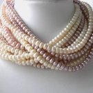 Wholesale 10 pcs 7-8mm multicolor pearl necklace