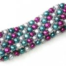 7.5"" 4-5mm multicolor pearl bracelet with silver ball