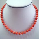 18"" stunning 8mm pink coral beads necklace