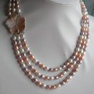 18""-20"" 3-stands Grade AA multicolor pearl&shell clasp