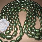 19""-23"" 9-10mm green pearl cameo shell clasp