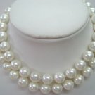 32"" 12mm white Seashell pearl necklace