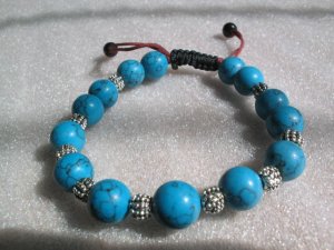 stunning blue turquoise 4mm stone bracelet