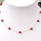 15.5'' 6MM RED CORAL NECKLACE 14KG