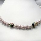 18'' Chinese CLOISONNE Beads BAROQUE Cultured Necklace