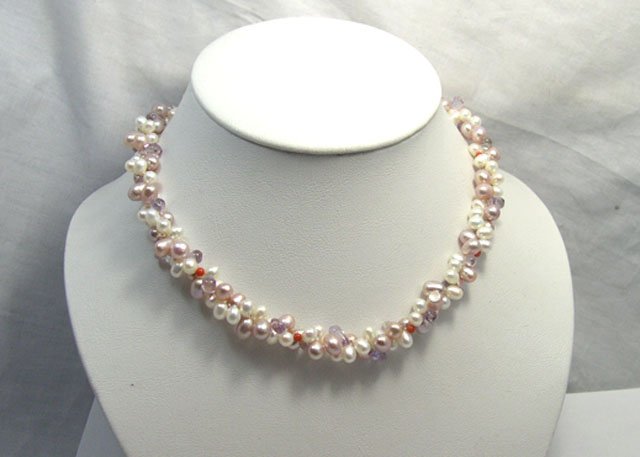 BEAUTIFUL 2ROWS CULTURED PEARL NECKLACE