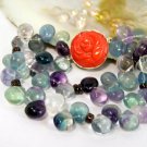 Beautiful 8'' 2rows fluorite bracelet coral clasp