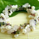 Beauty 6-7mm white cultured Pearl & stones bracelet