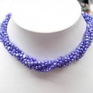 Charming 5row Beautiful blue color Cultured Pearl Necklace