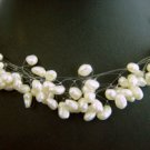 Charming 8rows Fancy style white Cultured Pearl Necklace