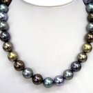 Dark color 14mm south sea shell pearls necklace